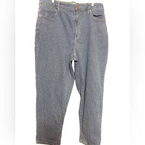 Universal Thread Blue and White Striped Straight Leg Jeans